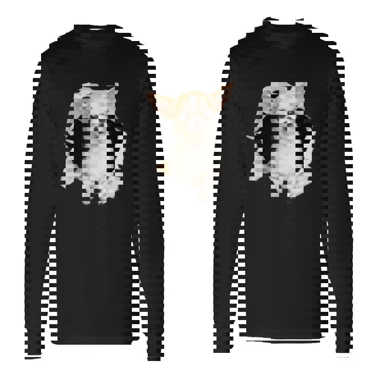 面白いtシャツ チワワ 犬 イヌ わんこ メンズ 犬好き グッズ かわいい おもしろ 面白い 服 ネタ 長袖Tシャツ