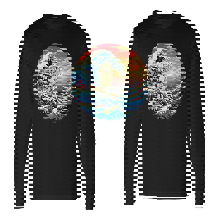 面白いtシャツ トイプードル イヌ メンズ 犬好き グッズ かわいい おもしろ 面白い 服 ネタ サーフィン 長袖Tシャツ ギフトのアイデア