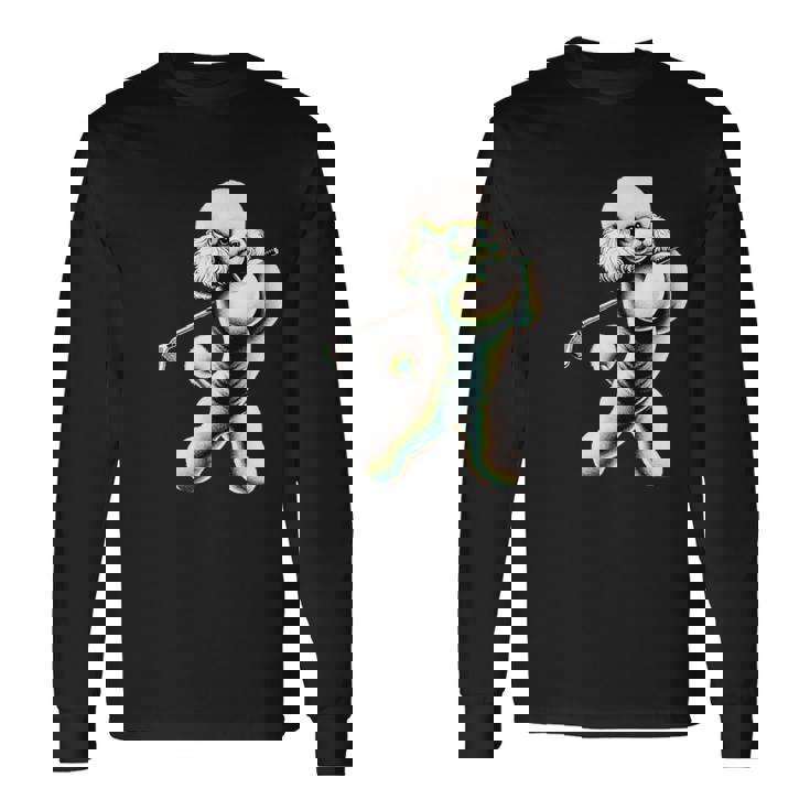 面白いtシャツ トイプードル ゴルフ イヌ メンズ 犬好き グッズ かわいい おもしろ 面白い 服 ネタ 長袖Tシャツ