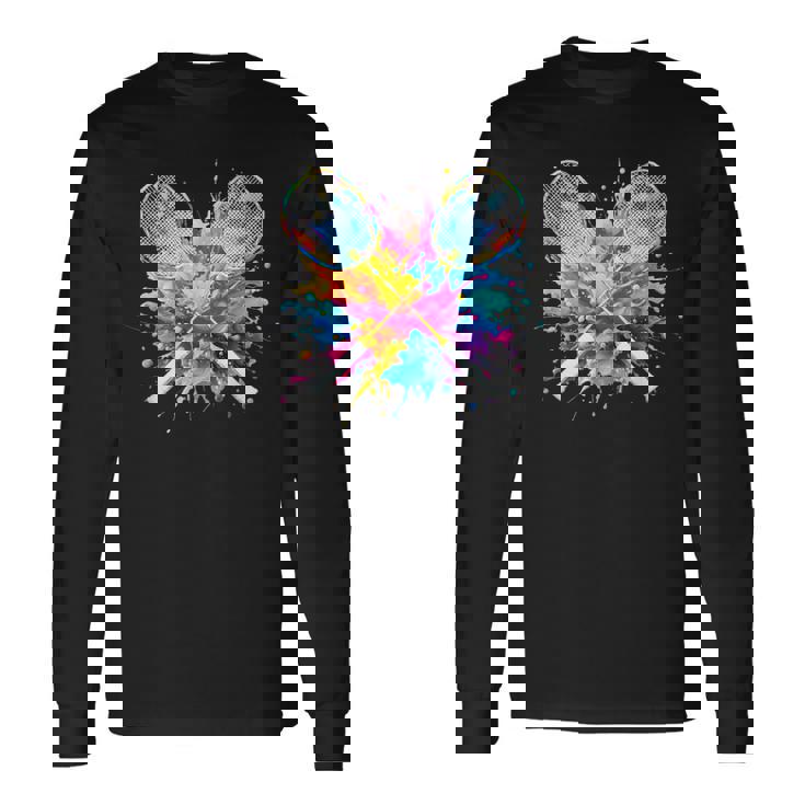 面白いtシャツ バドミントン おもしろ カラフル 服 ネタ メンズ テニス部 おもしろグッズ 大人 子供 長袖Tシャツ