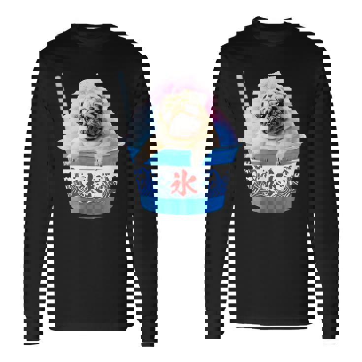 面白いtシャツ パグ かき氷 イヌ メンズ 犬好き グッズ かわいい おもしろ 面白い 服 ネタ 夏 長袖Tシャツ