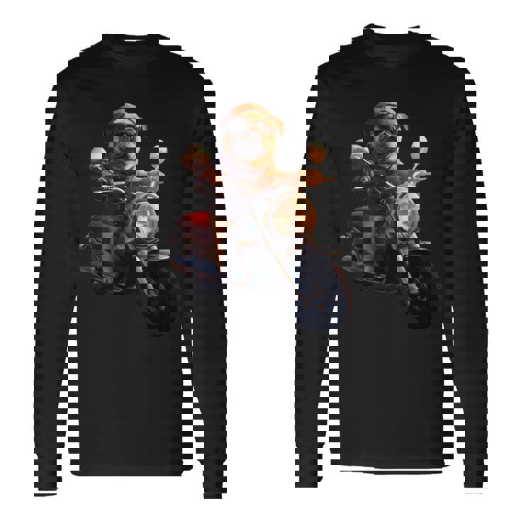 面白いtシャツ パグ バイク イヌ メンズ 犬好き グッズ かわいい おもしろ 面白い 服 ネタ 長袖Tシャツ