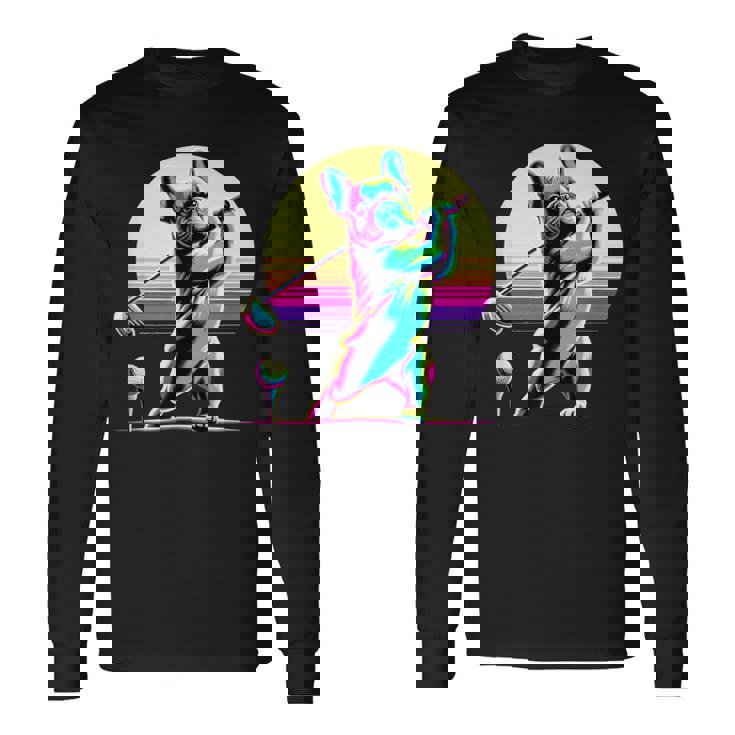 面白いtシャツ フレンチブルドッグ ゴルフ イヌ メンズ 犬 グッズ かわいい おもしろ 面白い 服 ネタ 長袖Tシャツ