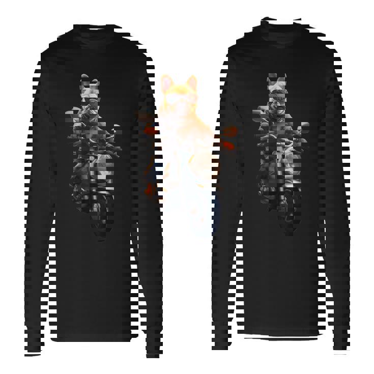 面白いtシャツ フレンチブルドッグ バイク イヌ メンズ 犬好き グッズ おもしろ 面白い 服 ネタ 長袖Tシャツ