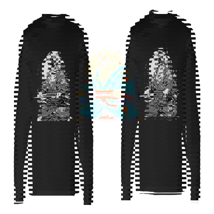 面白いtシャツ フレンチブルドッグ 浮世絵 イヌ わんこ メンズ 犬好き グッズ おもしろ 面白い 服 ネタ 長袖Tシャツ