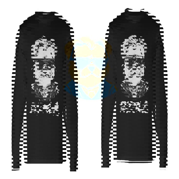 面白いtシャツ マルチーズ 犬 父 イヌ わんこ メンズ 犬好き グッズ おもしろ 面白い 服 ネタ 長袖Tシャツ