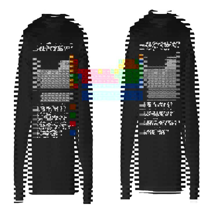 面白いtシャツ 周期表 化学 ネタ 服 おもしろ 元素 オリジナル メンズ ネタ 科学 理系 長袖Tシャツ