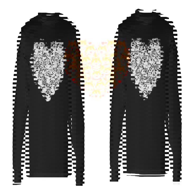 面白いtシャツ 柴犬 ハート イヌ わんこ メンズ 犬好き グッズ かわいい おもしろ 面白い 服 ネタ 長袖Tシャツ