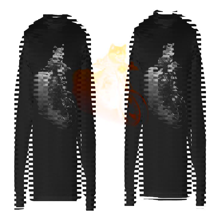 面白いtシャツ 柴犬 バイク イヌ わんこ メンズ 犬好き グッズ かわいい おもしろ 面白い 服 ネタ 長袖Tシャツ