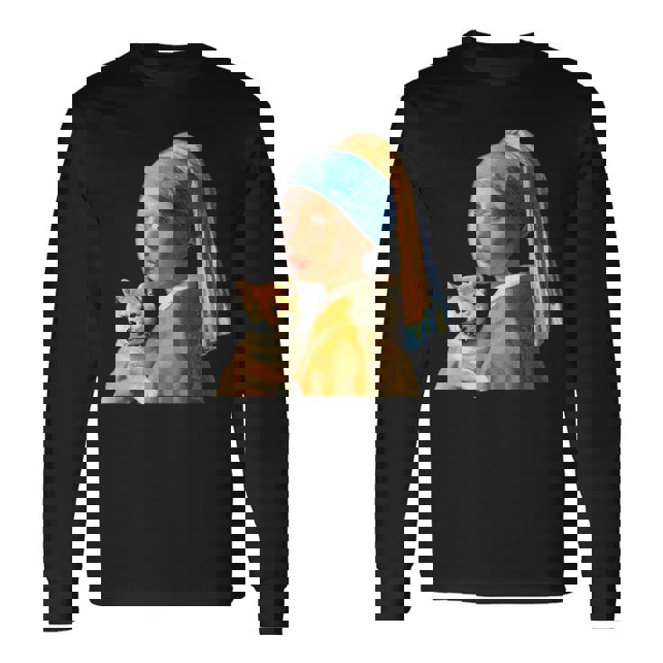 面白いtシャツ 柴犬 フェルメール わんこ メンズ 犬好き グッズ かわいい おもしろ 面白い 服 ネタ 長袖Tシャツ