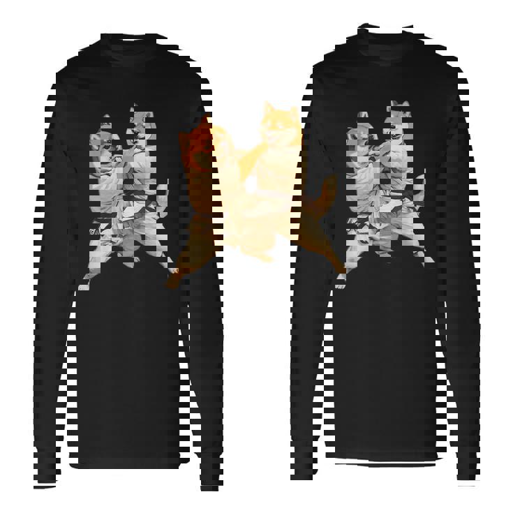 面白いtシャツ 柴犬 柔道 イヌ わんこ メンズ 犬好き グッズ かわいい おもしろ 面白い 服 ネタ 犬 長袖Tシャツ