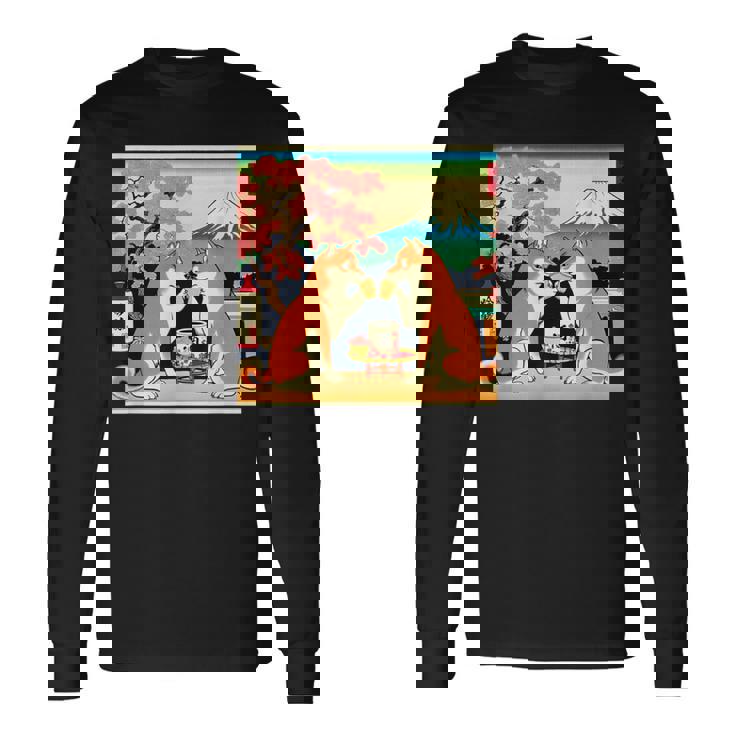 面白いtシャツ 柴犬 酒イヌ わんこ メンズ 犬好き グッズ かわいい おもしろ 面白い 服 ネタ 浮世絵 長袖Tシャツ ギフトのアイデア