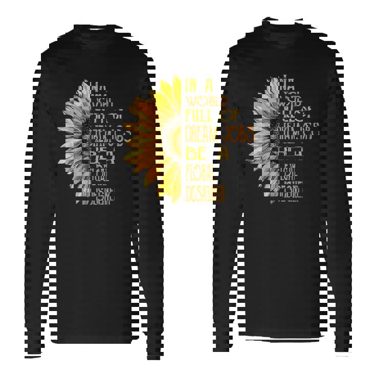 面白いひまわり柄シャツ 花柄デザイナーシャツ 長袖Tシャツ