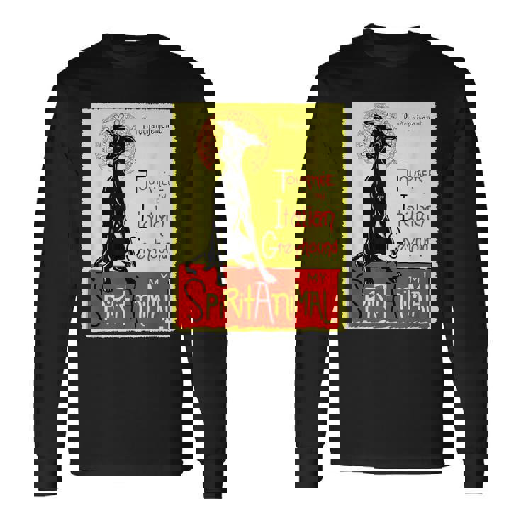 面白いイタリアングレイハウンド ドッグアート イタリアングレイハウンド ギフト 長袖Tシャツ