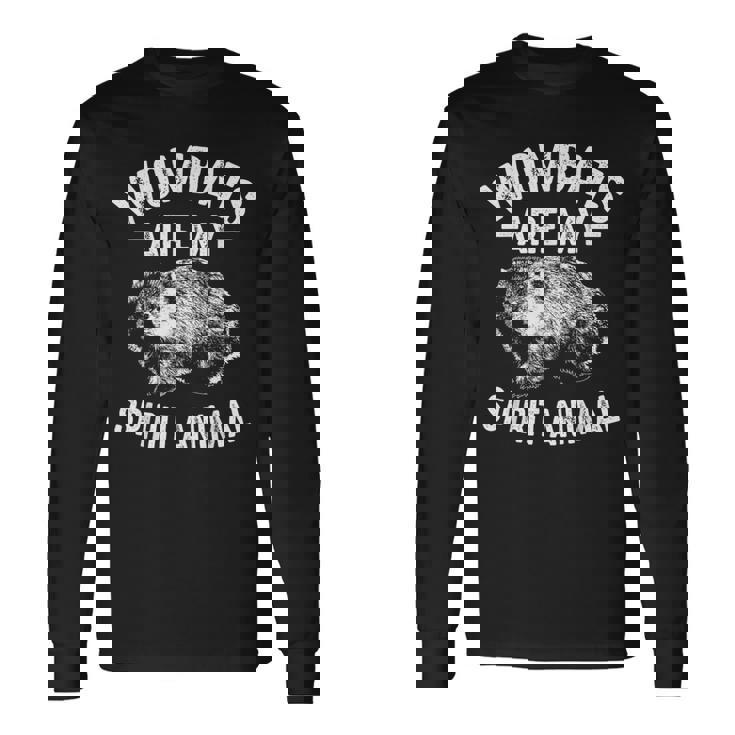 面白いウォンバットギフトクールウォンバットは私の精神動物愛です 長袖Tシャツ