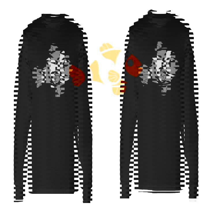 面白いカクレクマノミ シンプルで小さいかわいいカクレクマノミ 長袖Tシャツ