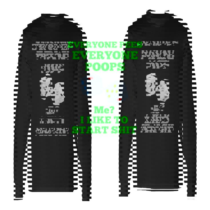 面白いカジノギフト、面白いうんちギフト、うんちとおしっこユーモア 長袖tシャツ 長袖Tシャツ