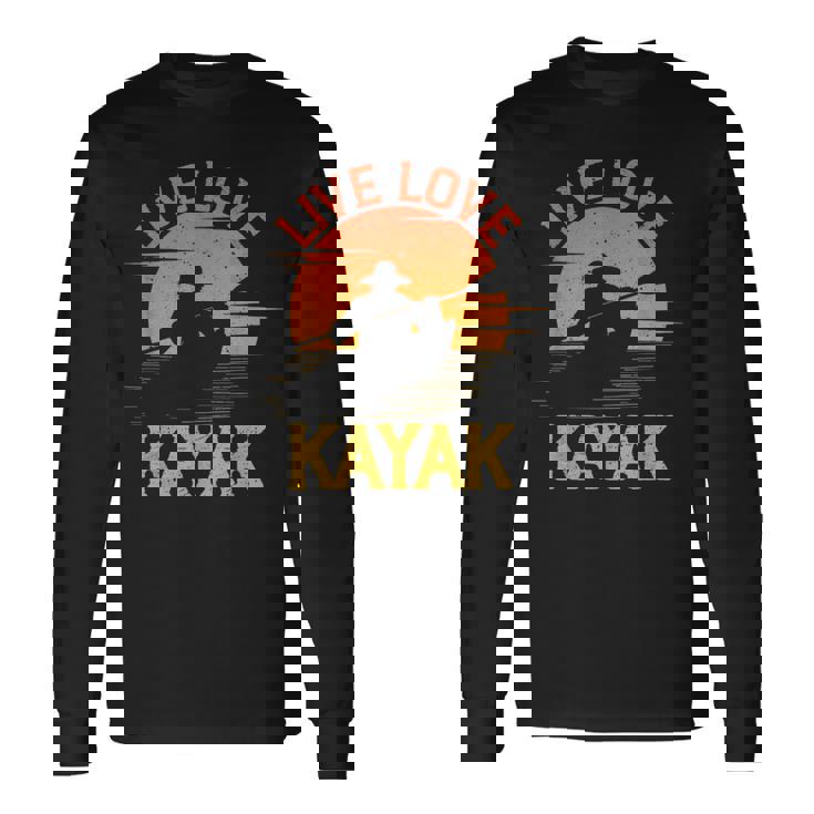 面白いカヤック愛好家 カヤックライブ ラブカヤック 長袖Tシャツ