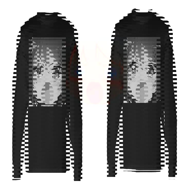 面白いカワイイガール 日本アニメ オタク 長袖Tシャツ