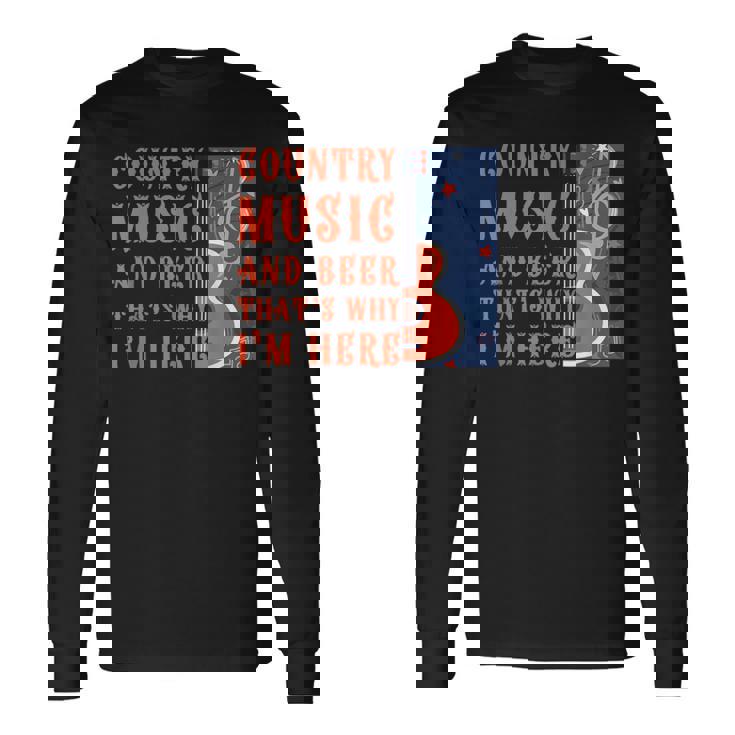 面白いカントリーミュージック&ビール音楽祭 アコースティックギター 長袖Tシャツ