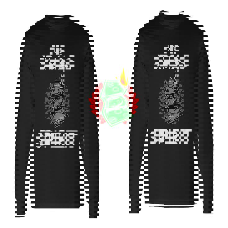 面白いクリスマス「The Xmaspirit」グラフィック 長袖Tシャツ ギフトのアイデア