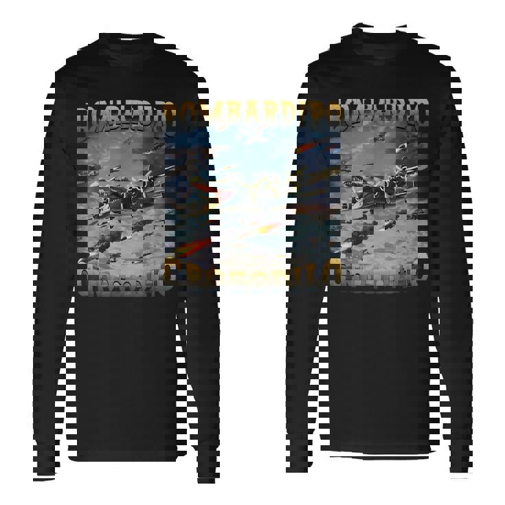 面白いクロコダイルミームボンバルディーロクロコダイルファニーブレインレッド 長袖Tシャツ