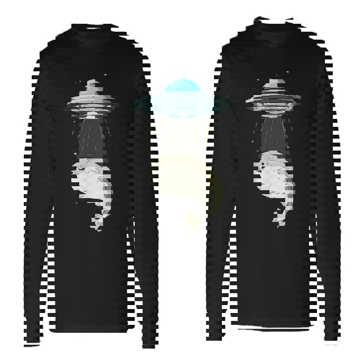面白いサカバンバスピス フィッシュミーム Ufo アブダクション 長袖Tシャツ
