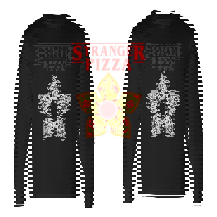 面白いストレンジャー・ピザ・シングス 長袖Tシャツ