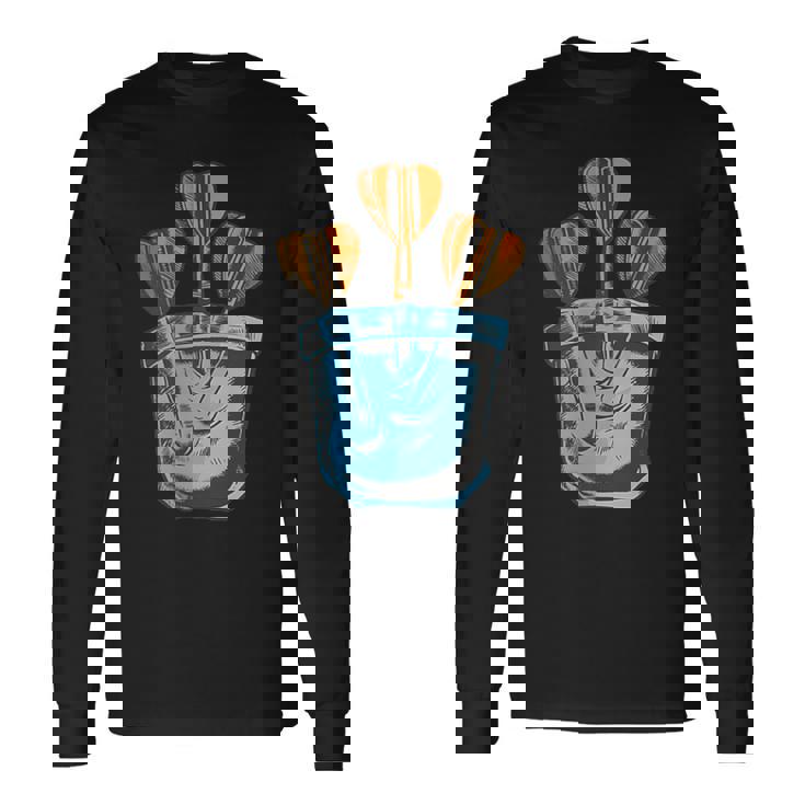 面白いダーツ Darts 長袖Tシャツ