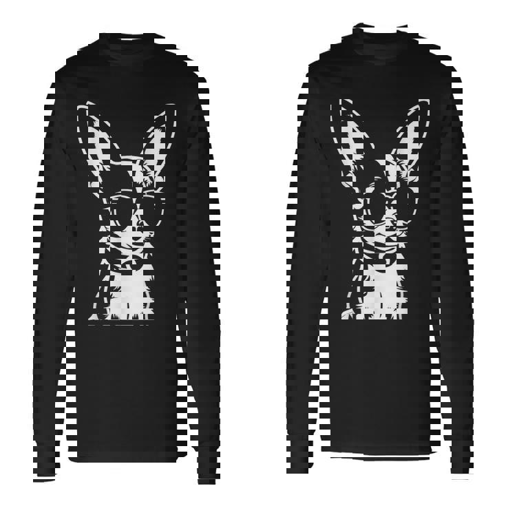 面白いチワワ サングラス チワワ 長袖Tシャツ