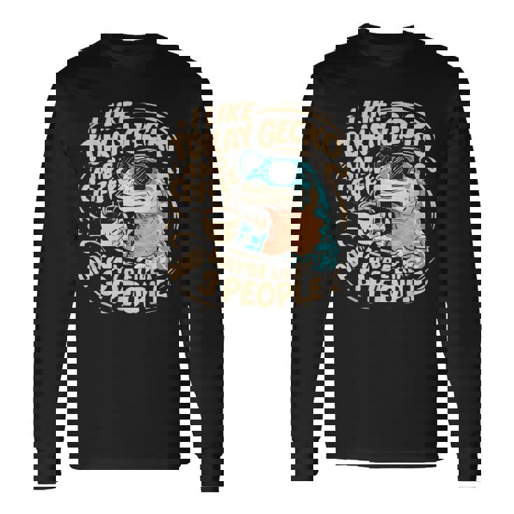 面白いトッケイヤモリの飼い主が爬虫類のトカゲを言う 長袖Tシャツ