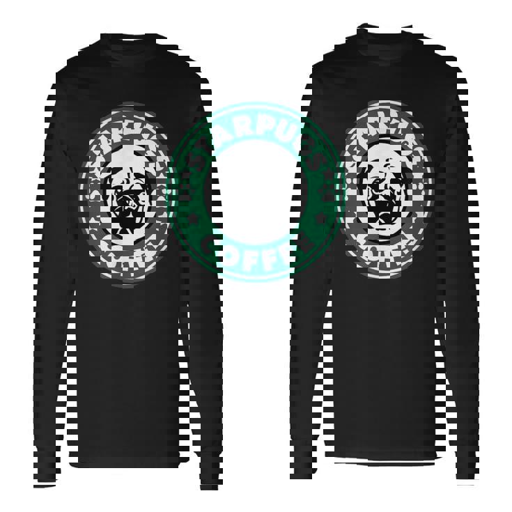 面白いパグ&コーヒー 長袖Tシャツ ギフトのアイデア