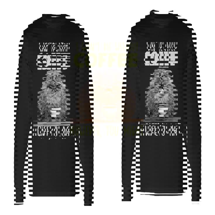 面白いパラス キャット コーヒー ドリンカー T コーヒー愛好家 マヌルネコ 長袖Tシャツ