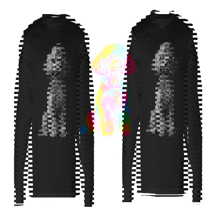 面白いプードル犬 動物愛好家 犬の飼い主 プードル犬 Poodle Animal Lover Dog Owner 長袖Tシャツ