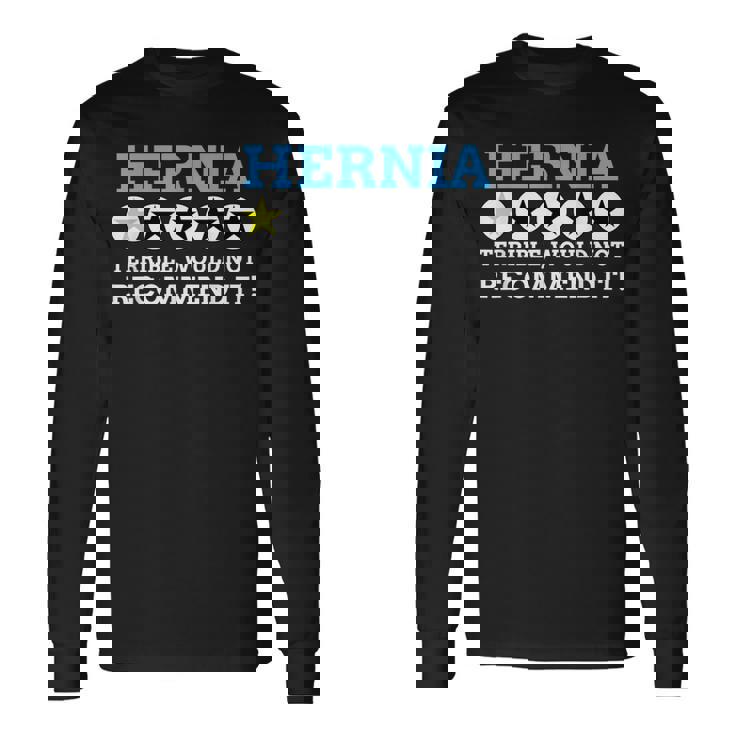 面白いヘルニア 長袖Tシャツ