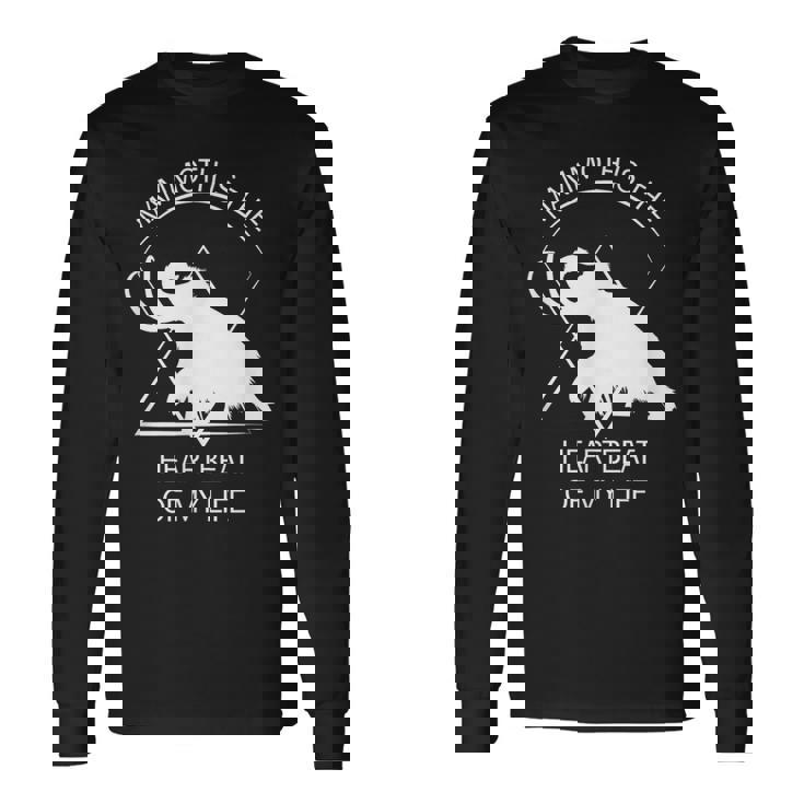 面白いマムート石器時代の氷河期デザイン 先史時代のデザイン 長袖Tシャツ