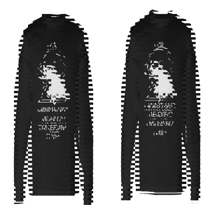 面白いマムート石器時代の氷河期デザイン 先史時代のデザイン 長袖tシャツ 長袖Tシャツ