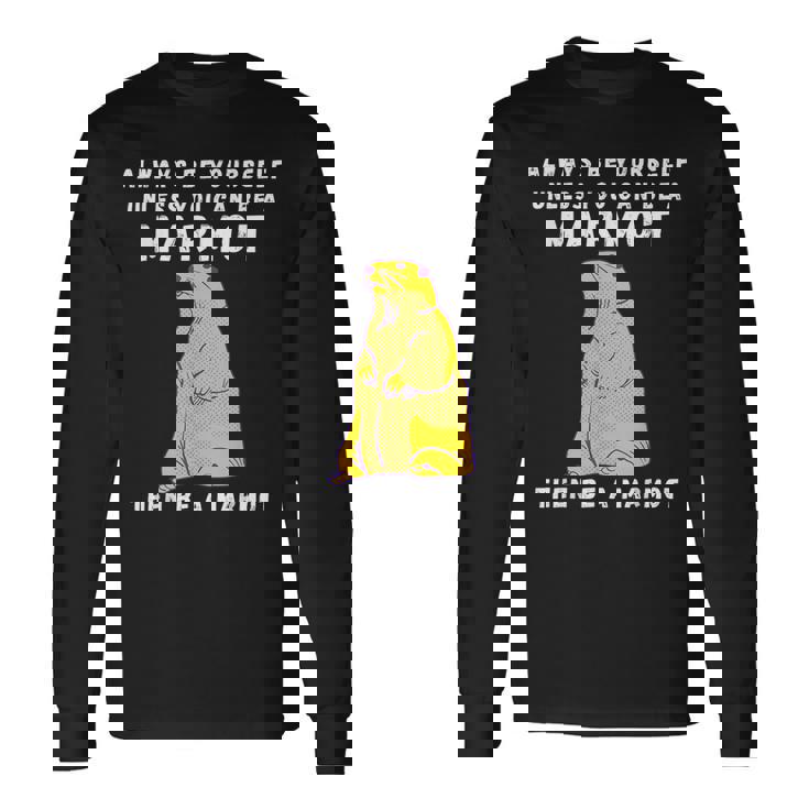 面白いマーモットヴィンテージ面白いことわざマーモット愛好家ジョーク 長袖Tシャツ