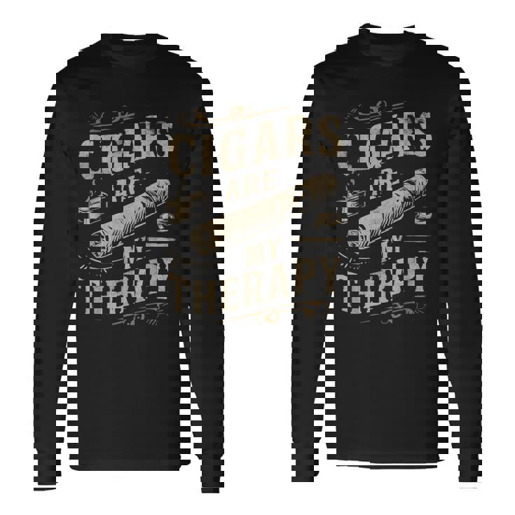 面白いユーモア葉巻は私のセラピー愛好家のお父さんです 長袖Tシャツ ギフトのアイデア