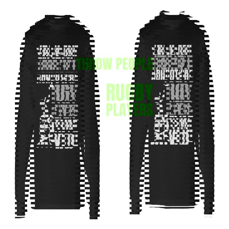 面白いラグビーコーチ、選手、ファンのラグビー。 長袖Tシャツ