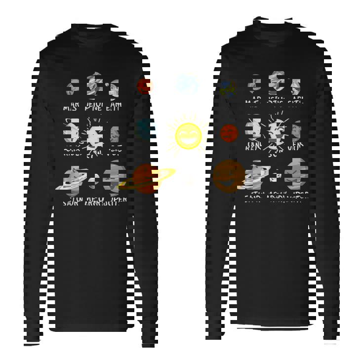 面白い太陽系-プラネット・スウィート・チルドレン物理学者 長袖Tシャツ