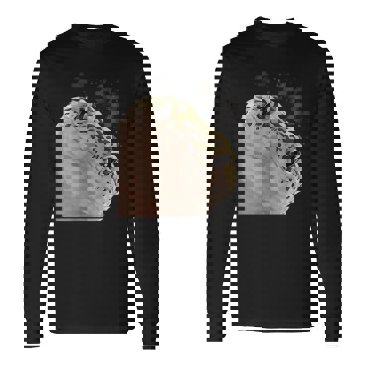 面白い好奇心が強い爬虫類ヒョウモントカゲモドキ 長袖Tシャツ