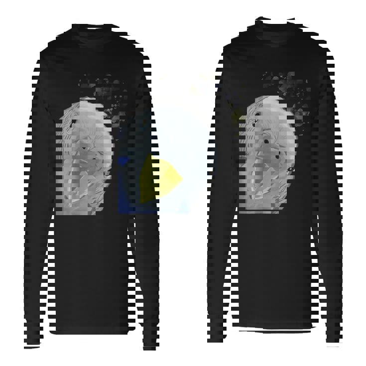 面白い好奇心インコのセキセイインコ 長袖Tシャツ