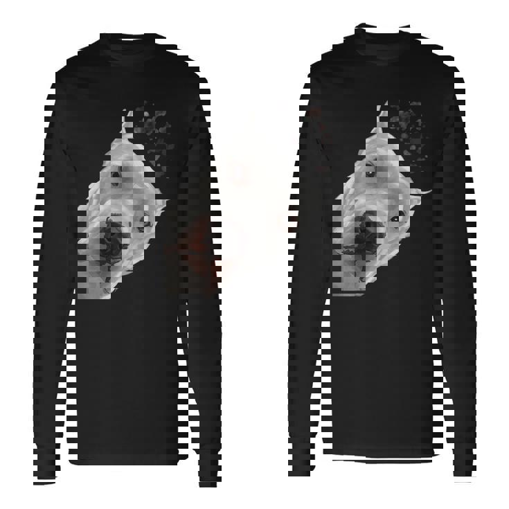 面白い好奇心旺盛な犬ドゴアルヘンティーノ 長袖Tシャツ