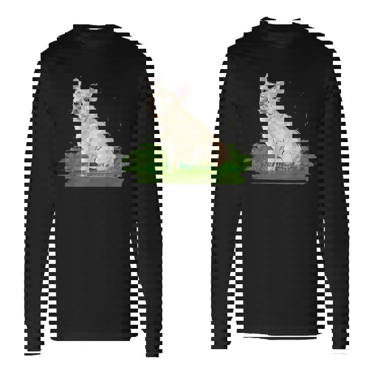 面白い手描きの犬-フレンチブルドッグ愛好家の贈り物 French Bulldogs Lovers 長袖Tシャツ