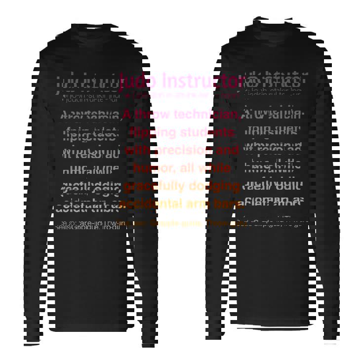 面白い柔道インストラクター 長袖Tシャツ ギフトのアイデア
