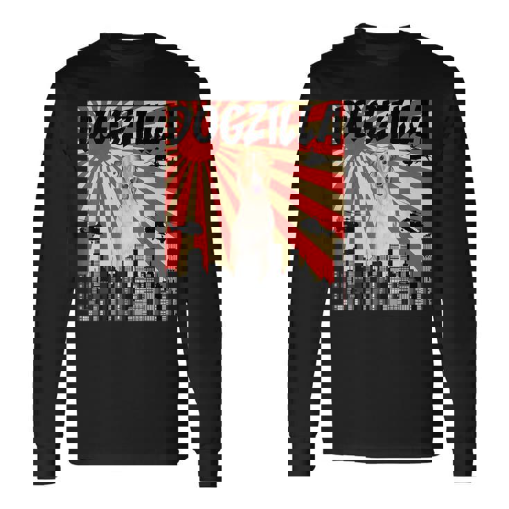 面白い犬 ボルゾイ 長袖Tシャツ