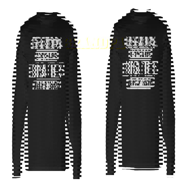 面白い盆栽の木 おじいちゃんへのギフト 父の日デザイン 長袖Tシャツ ギフトのアイデア