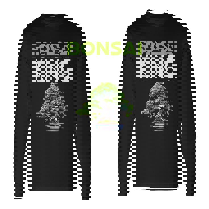 面白い盆栽愛好家 盆栽王 長袖Tシャツ