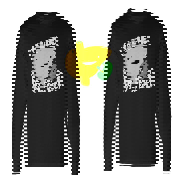 面白い臓器ボディパーツ肝臓の恋人ない戦闘機 長袖Tシャツ ギフトのアイデア